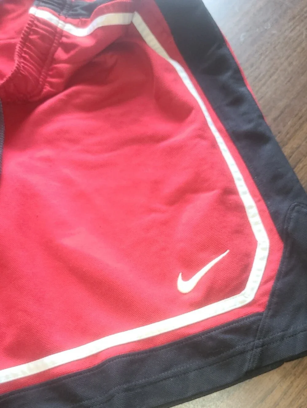 Nike Red and Black Boys' Athletic Shorts with White Trim Size XL